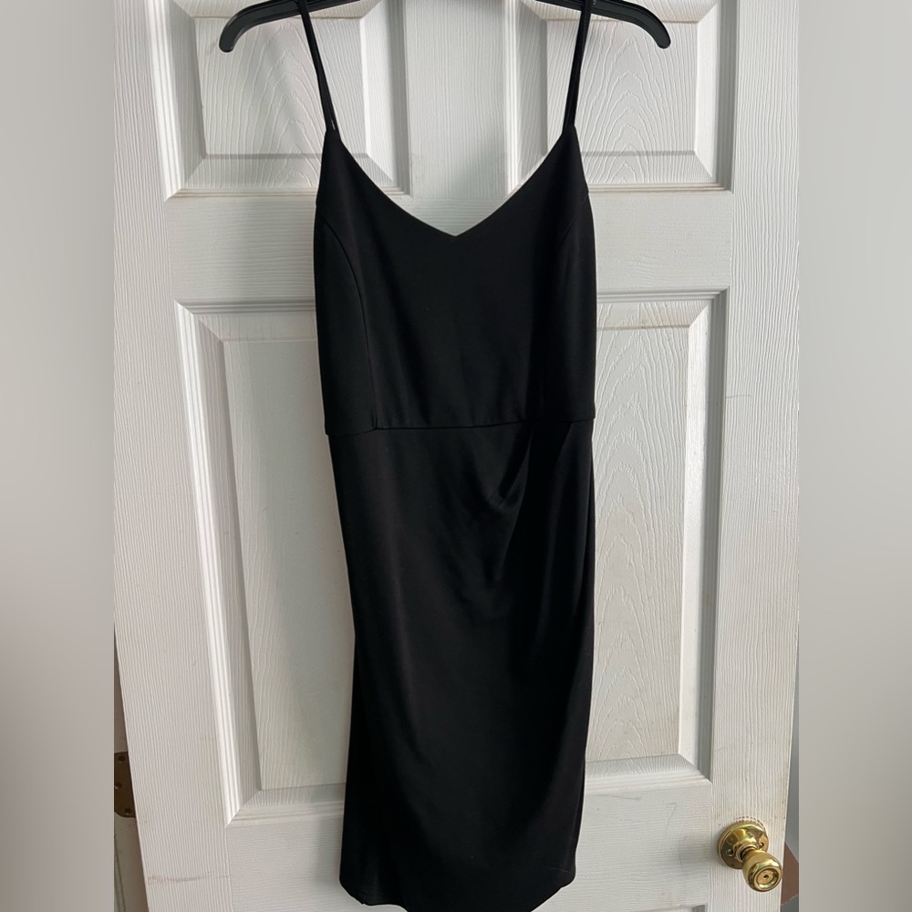 Black spaghetti strapped dress